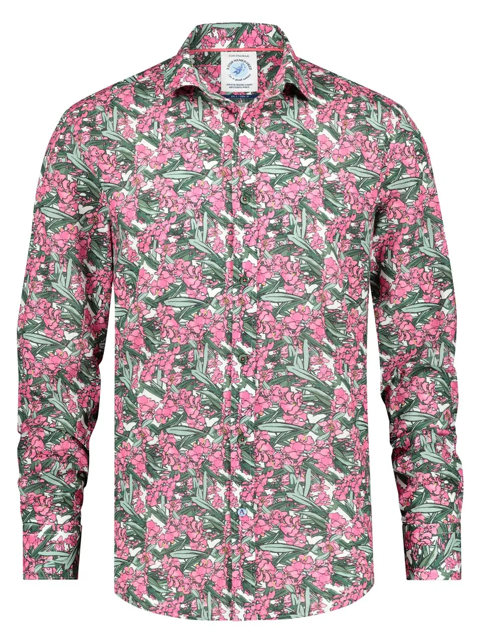 A Fish Named Fred Oleander Shirt Green/Pink