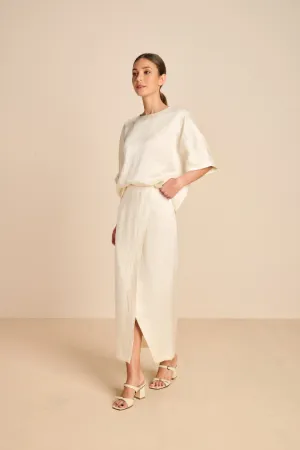 AGUA SATIN SKIRT ECRU - MARCH23