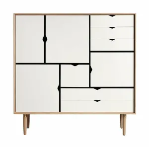 Andersen Furniture S3 Cabinet Soaped Oak, White Front