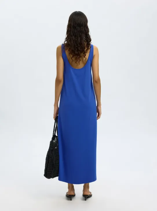 ANOLA LOW BACK ANKLEDRESS - BLUE - SELECTED