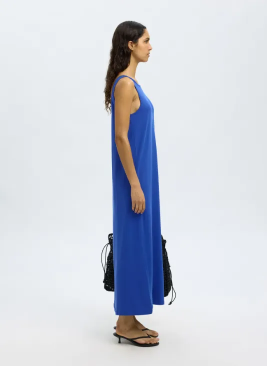 ANOLA LOW BACK ANKLEDRESS - BLUE - SELECTED