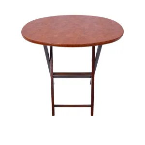 Artisan Oval Shape Picnic Table Brown Leather