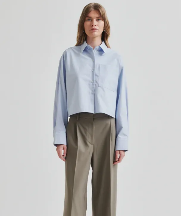 BAULO CROPPED BLUE SHIRT - SECOND FEMALE