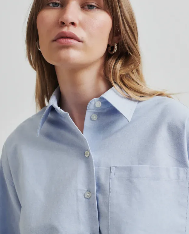 BAULO CROPPED BLUE SHIRT - SECOND FEMALE