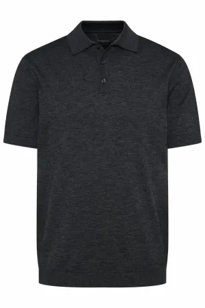 Bugatti 7100 SS Knit Polo Charcoal