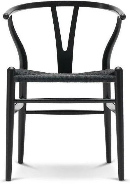 Carl Hansen Ch24 Wishbone Chair Black Paper Cord, Black Oak