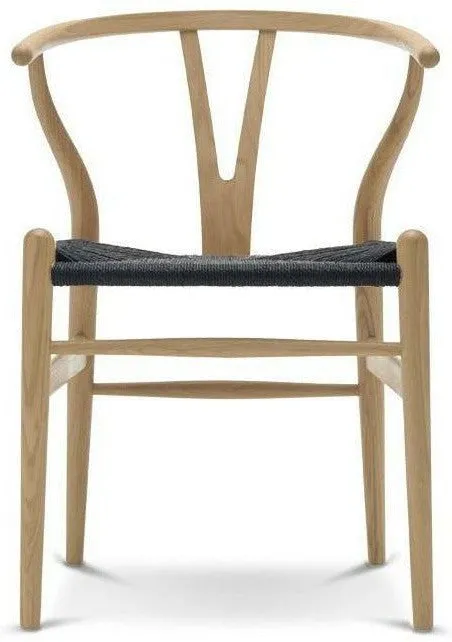 Carl Hansen Ch24 Wishbone Chair Black Paper Cord, Soaped Oak