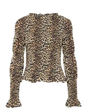 chemma smok top in leopard print - YAS