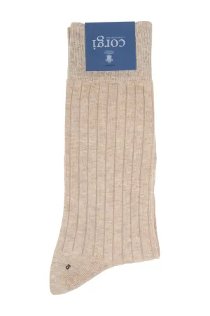 Corgi Cotton/Nylon Rib Socks Natural