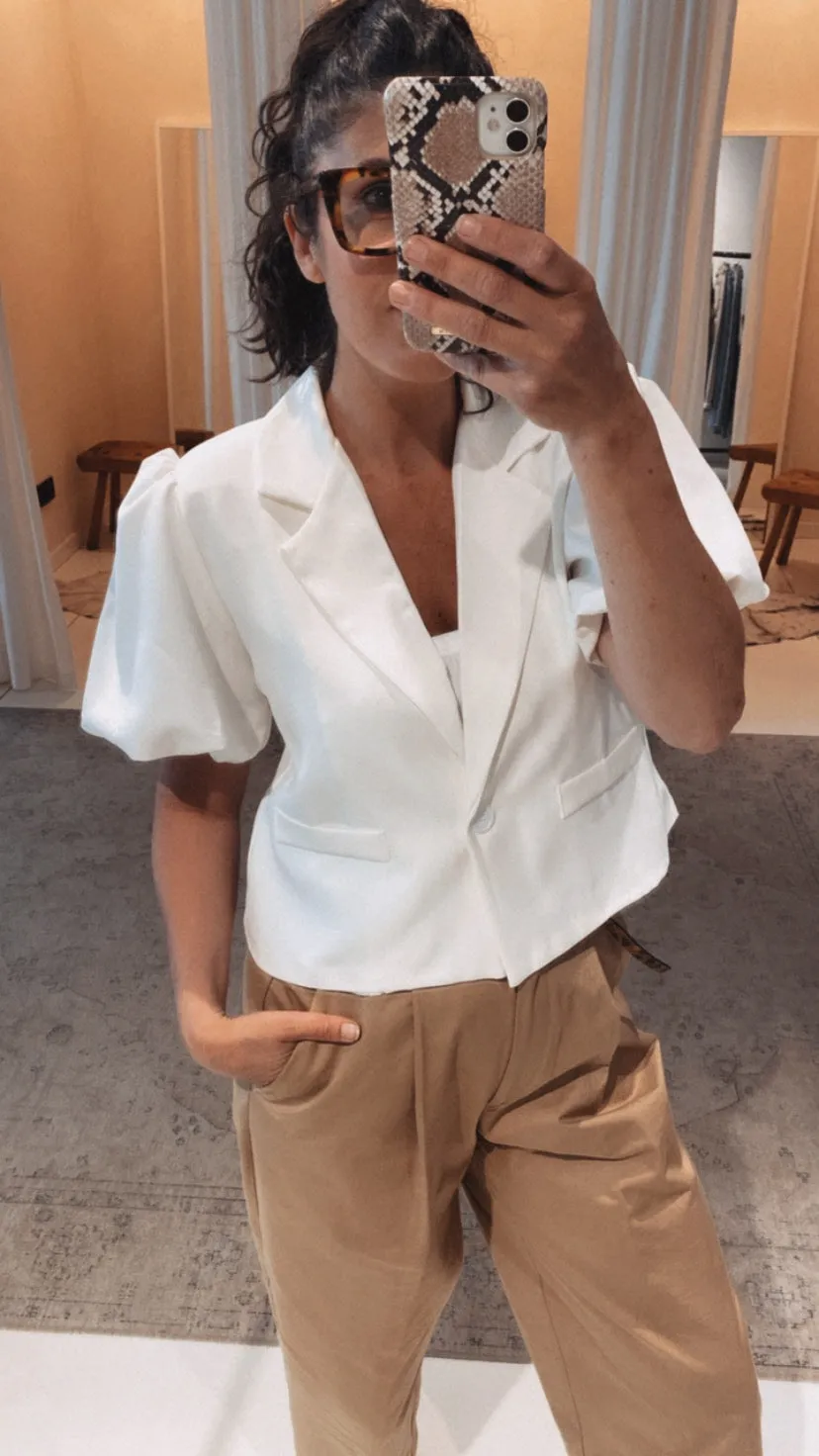 CROPPED BLAZER WHITE