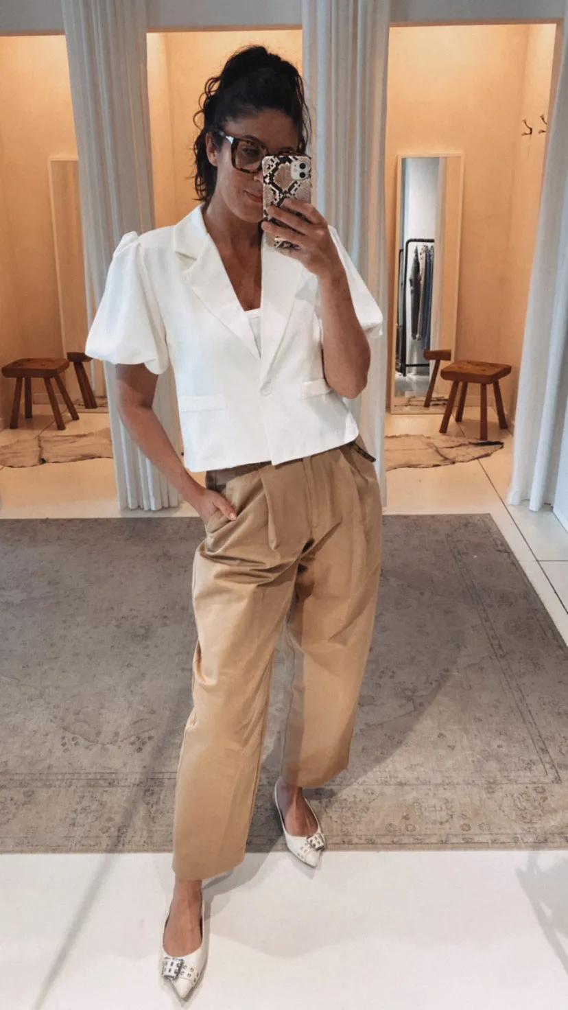 CROPPED BLAZER WHITE