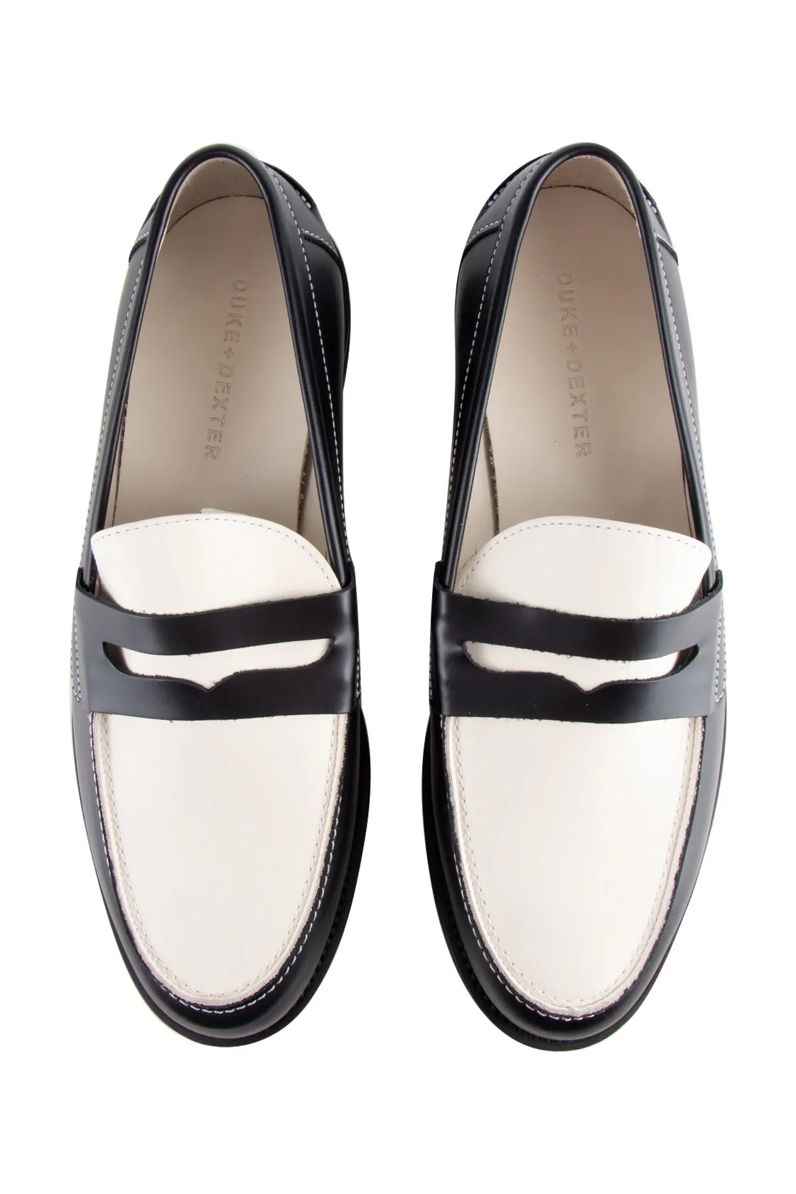 Duke   Dexter Wilde Penny Loafer Blk/Off Wht