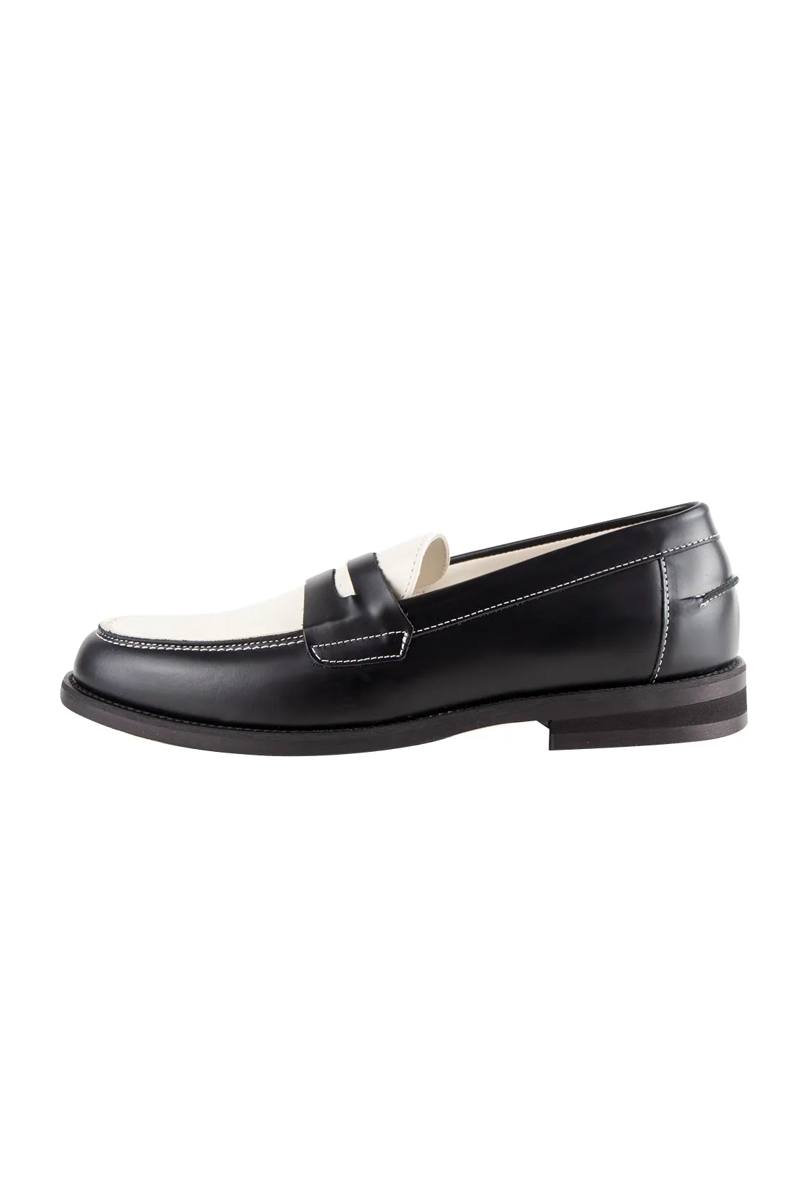 Duke   Dexter Wilde Penny Loafer Blk/Off Wht