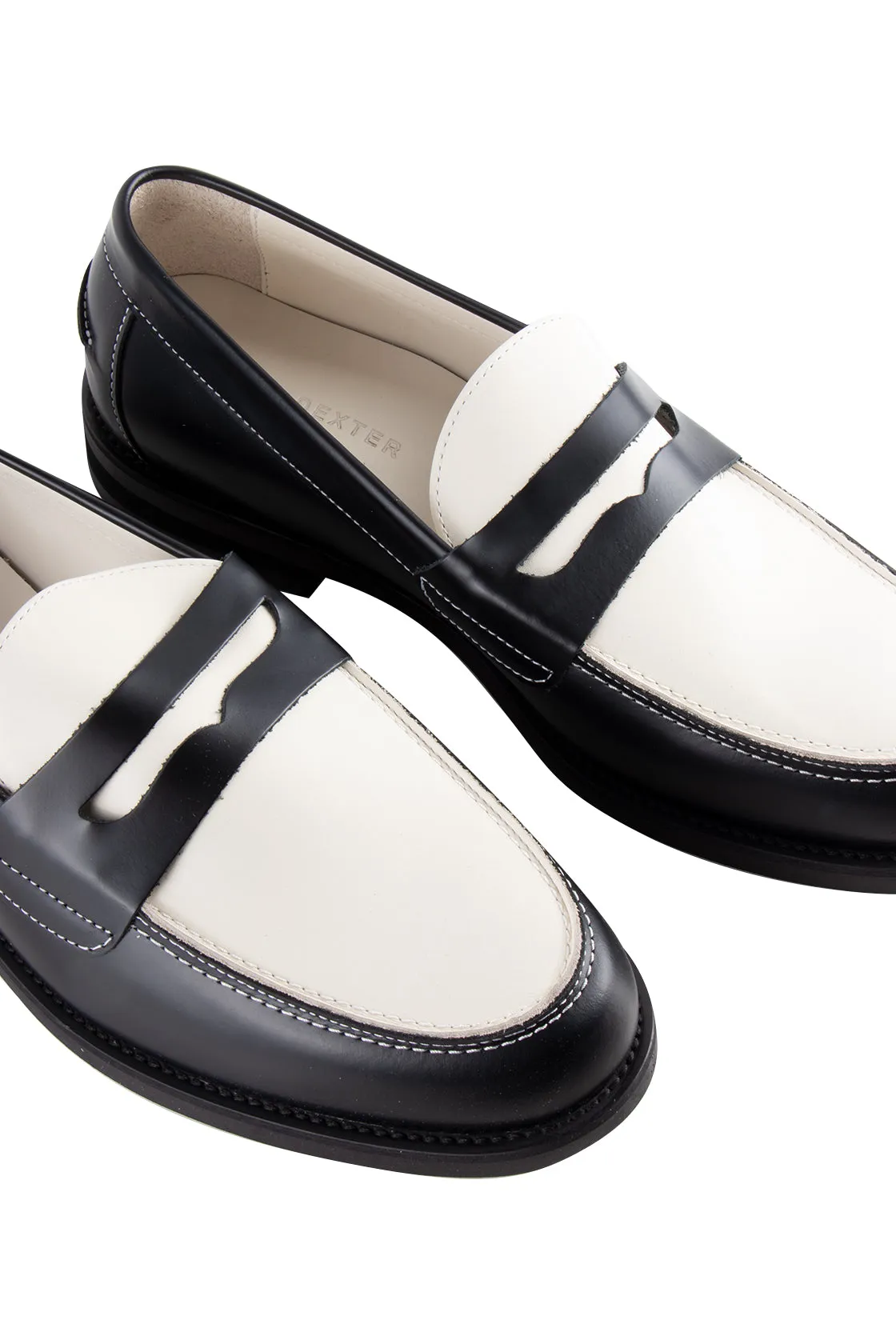 Duke   Dexter Wilde Penny Loafer Blk/Off Wht