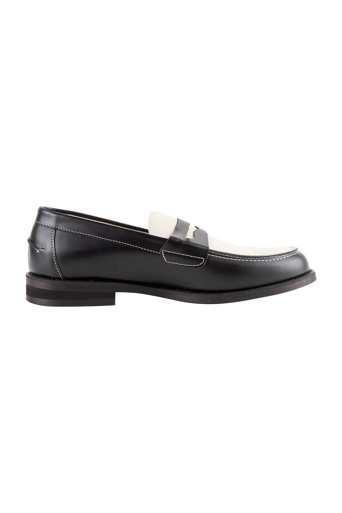 Duke   Dexter Wilde Penny Loafer Blk/Off Wht