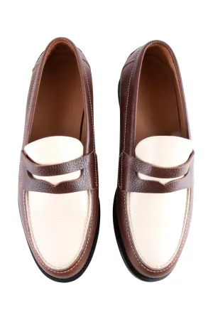 Duke   Dexter Wilde Penny Loafer Pebble Brn/Off Wht