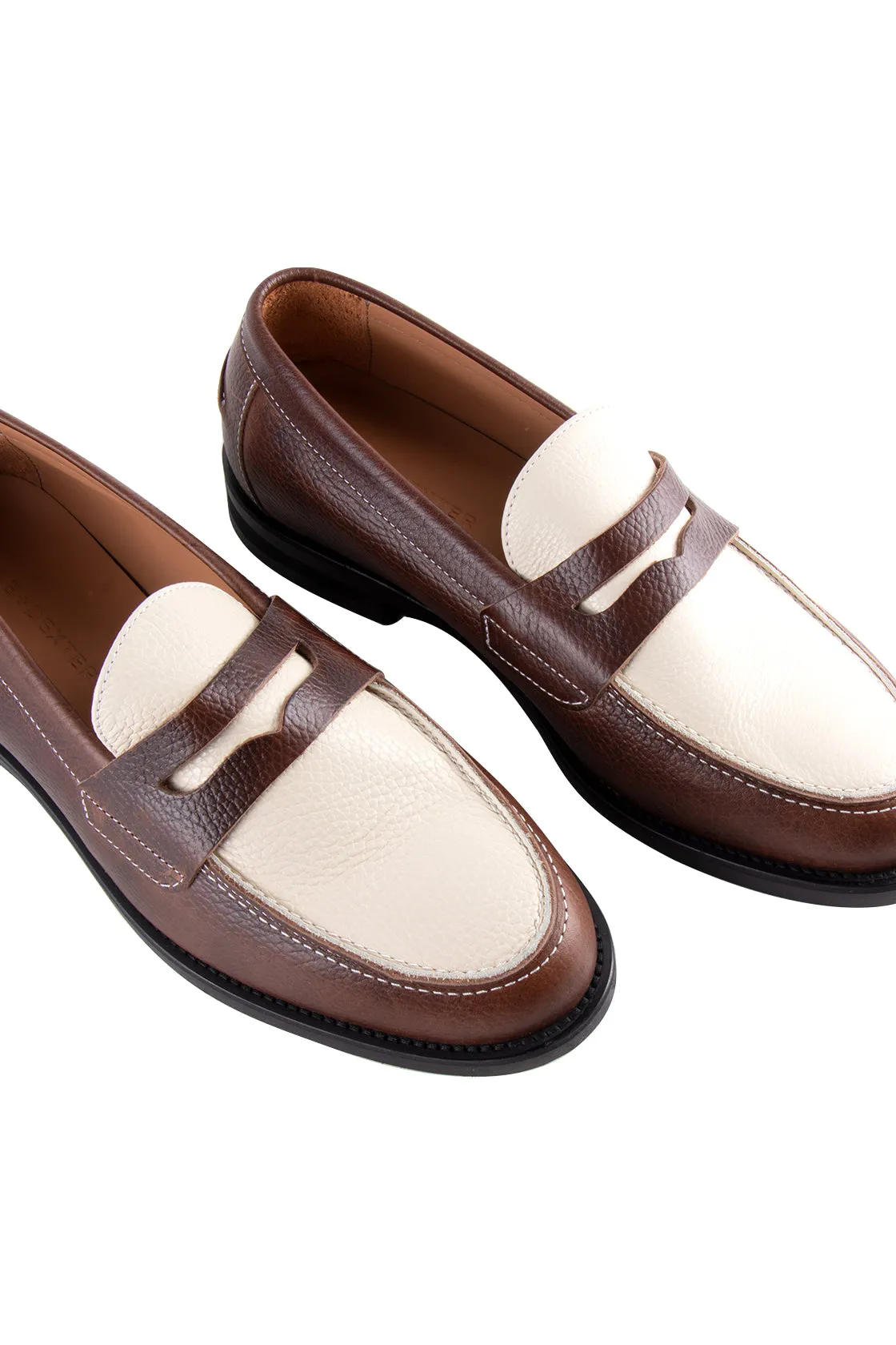 Duke   Dexter Wilde Penny Loafer Pebble Brn/Off Wht