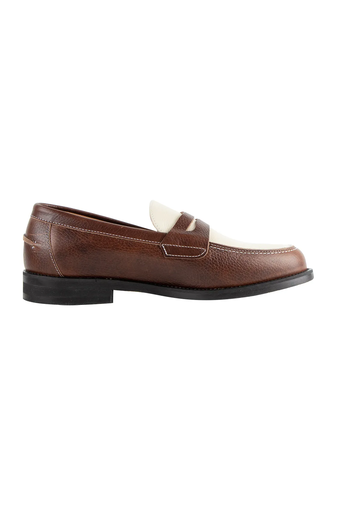 Duke   Dexter Wilde Penny Loafer Pebble Brn/Off Wht