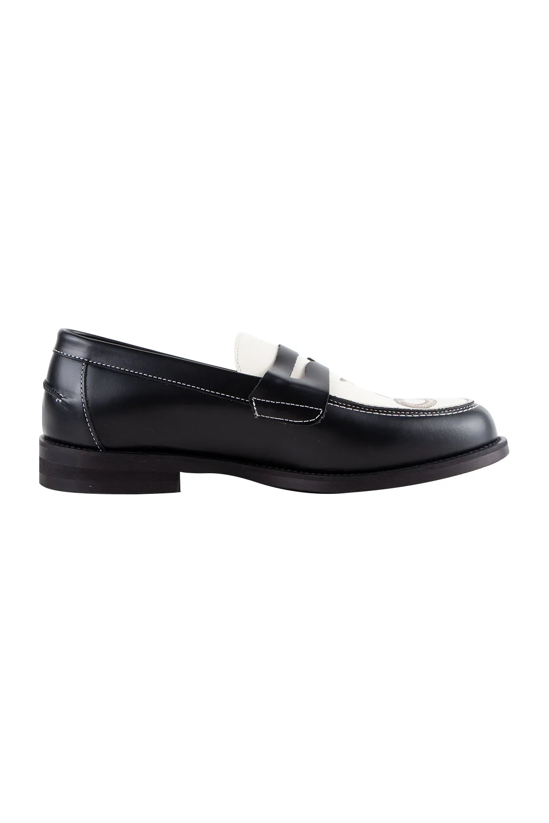 Duke   Dexter Wilde Snake Penny Loafer Blk/Wht/Print