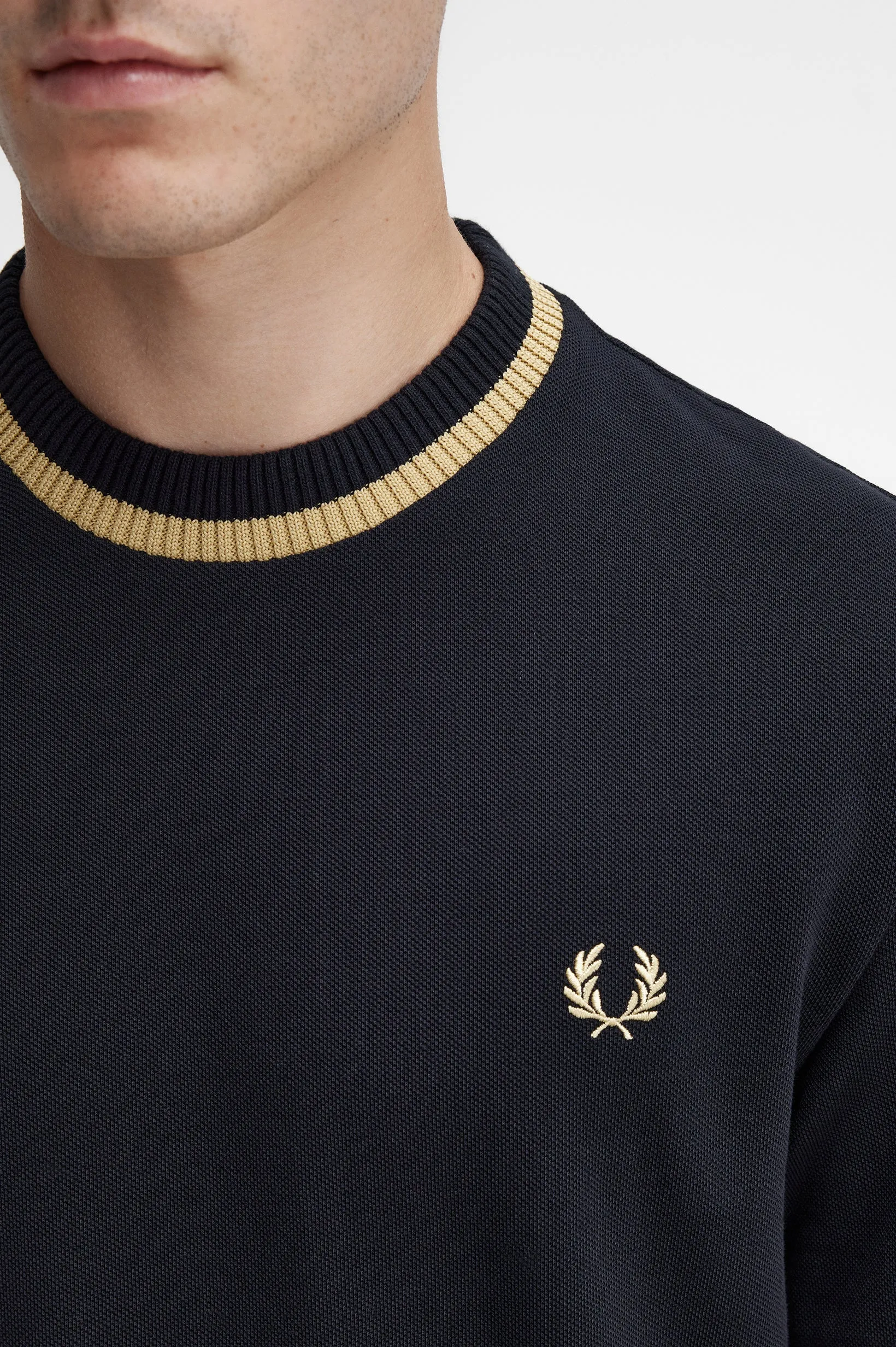 Fred Perry CN Pique SS Tee Black