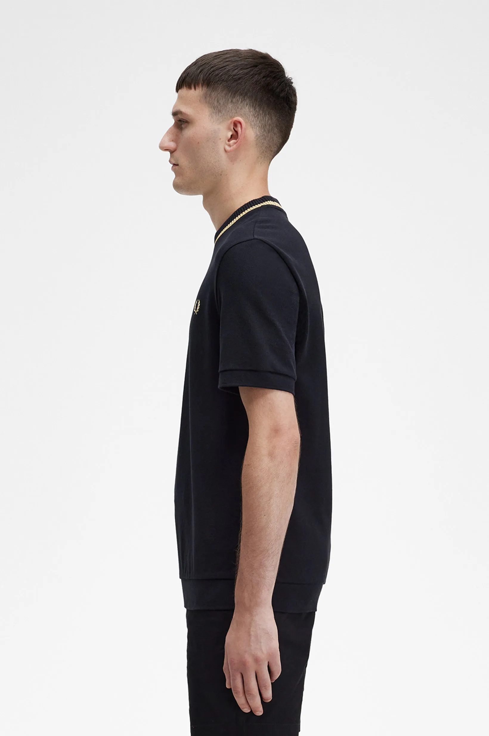 Fred Perry CN Pique SS Tee Black