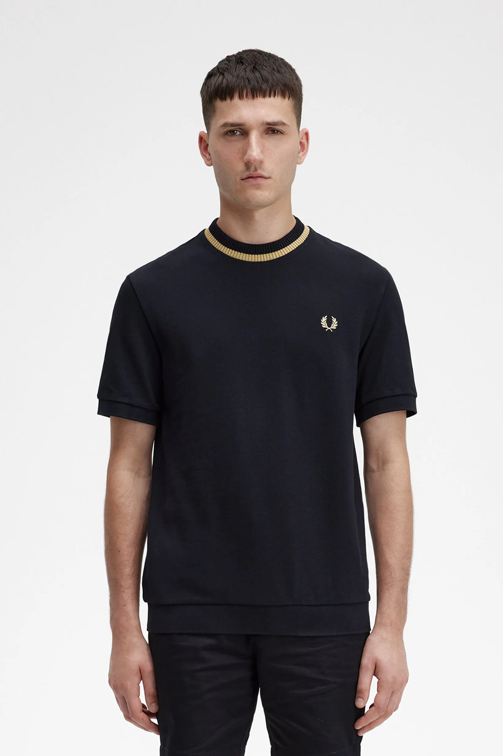Fred Perry CN Pique SS Tee Black