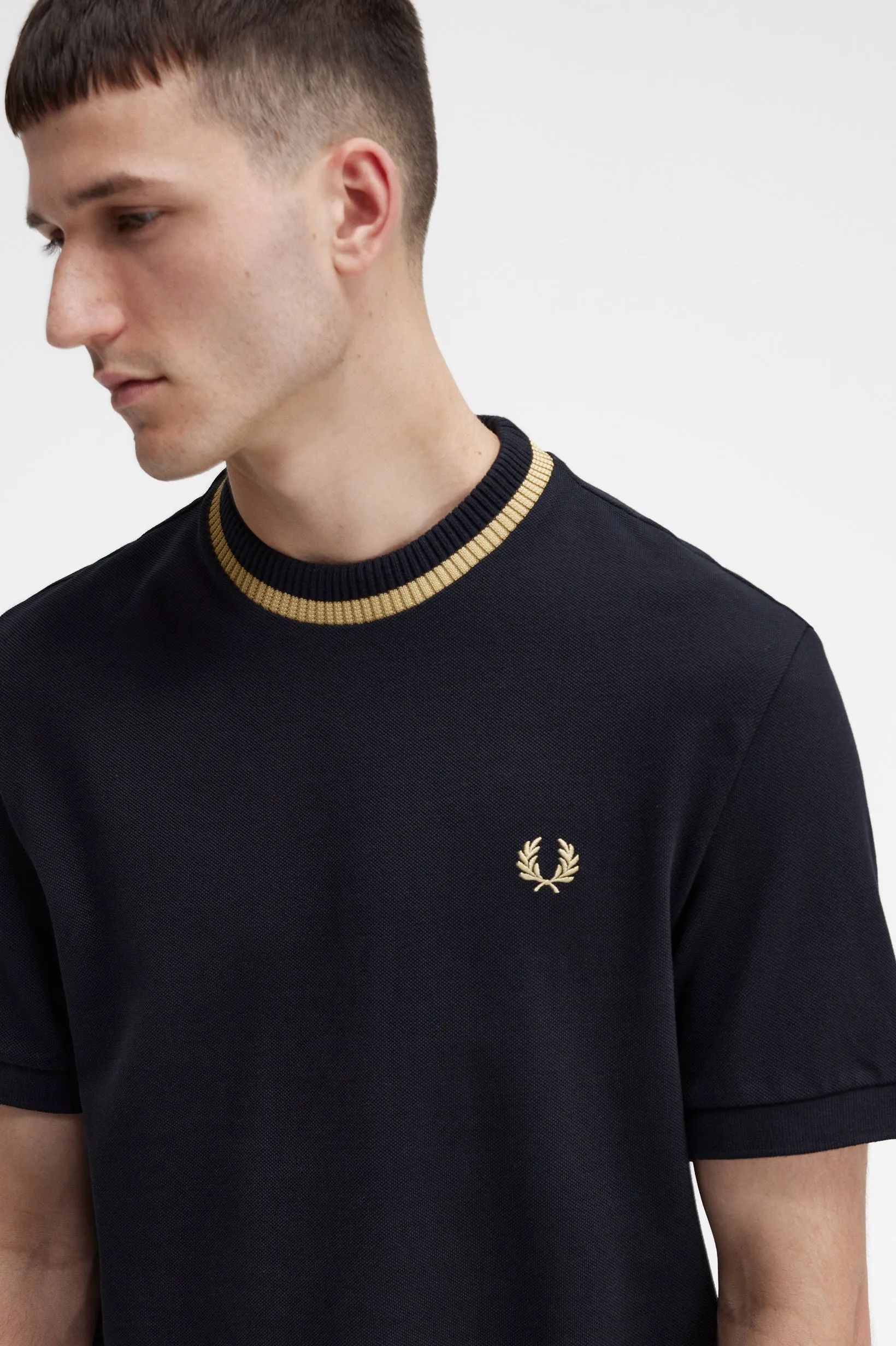 Fred Perry CN Pique SS Tee Black
