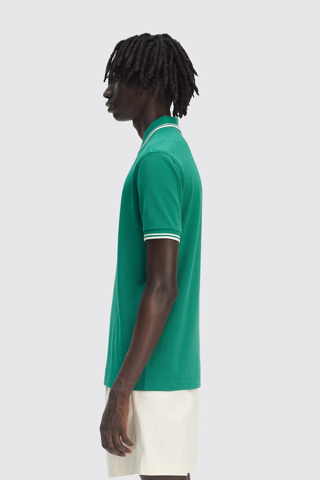 Fred Perry Twin Tipped Shirt Label Green/Ecru