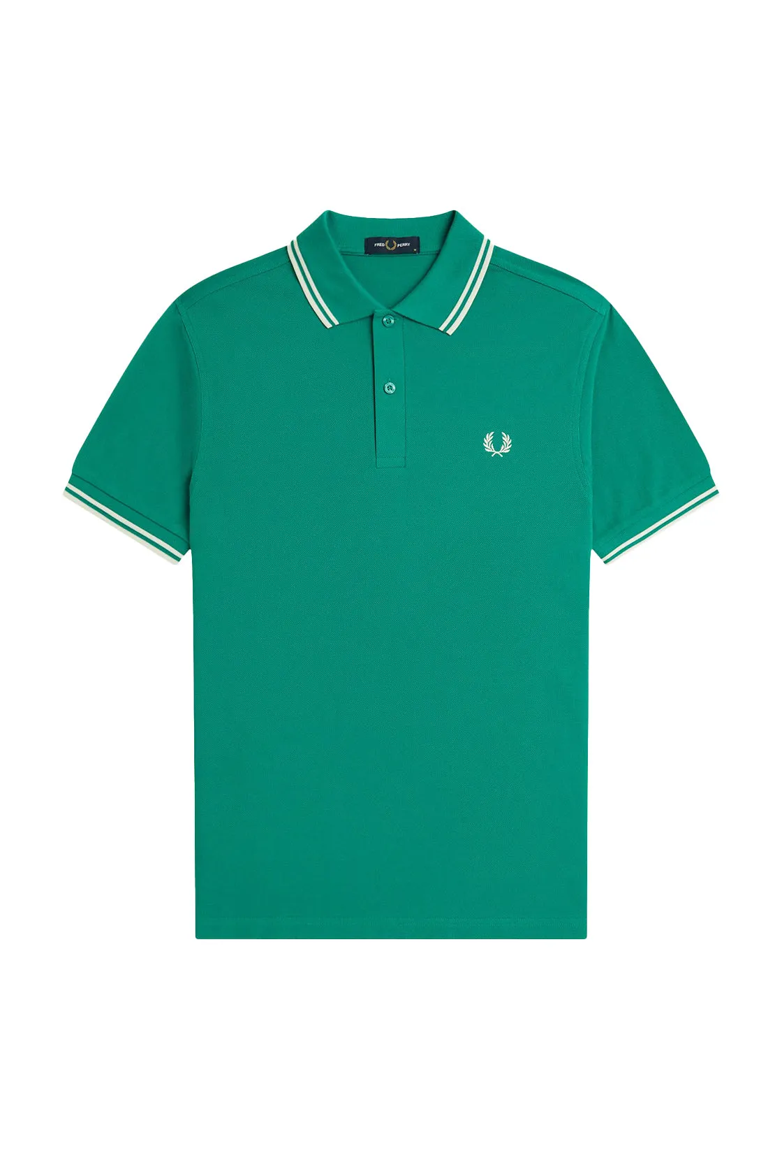 Fred Perry Twin Tipped Shirt Label Green/Ecru
