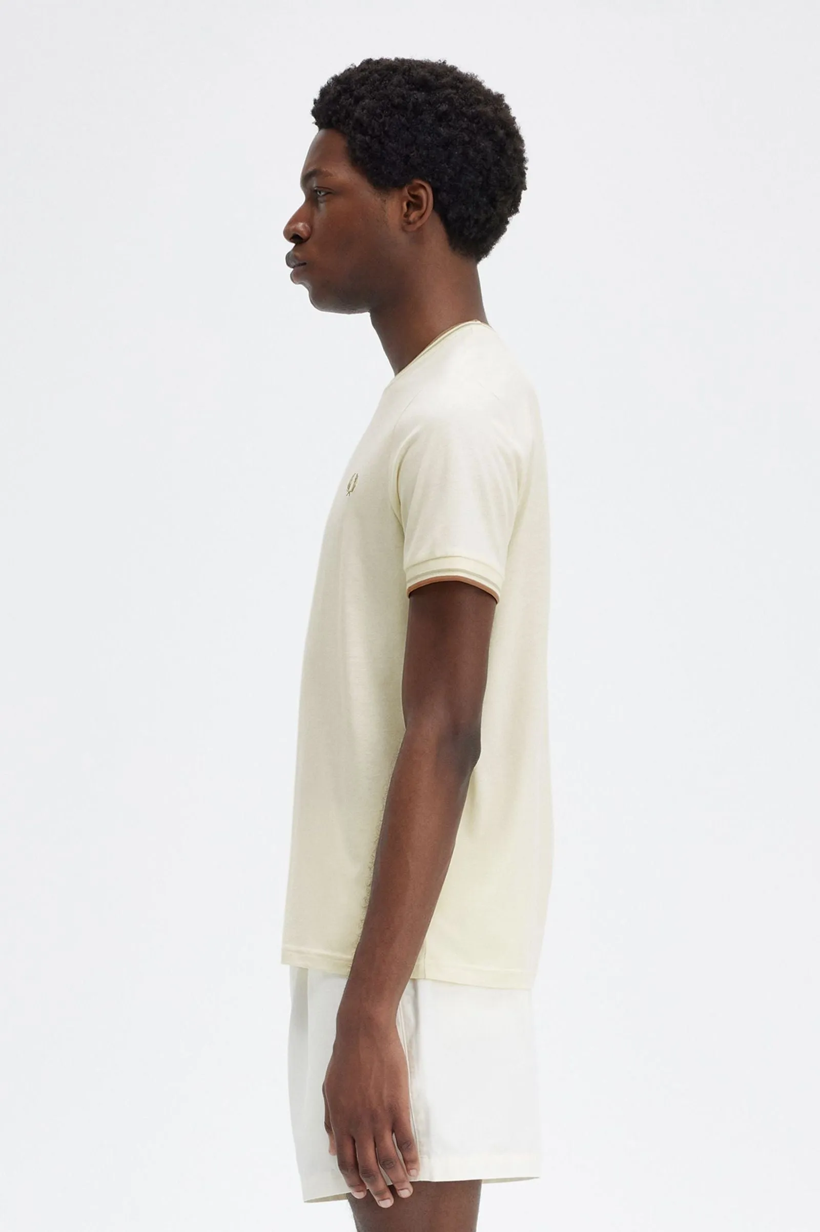 Fred Perry Twin Tipped SS Tee Ecru/Honeycomb