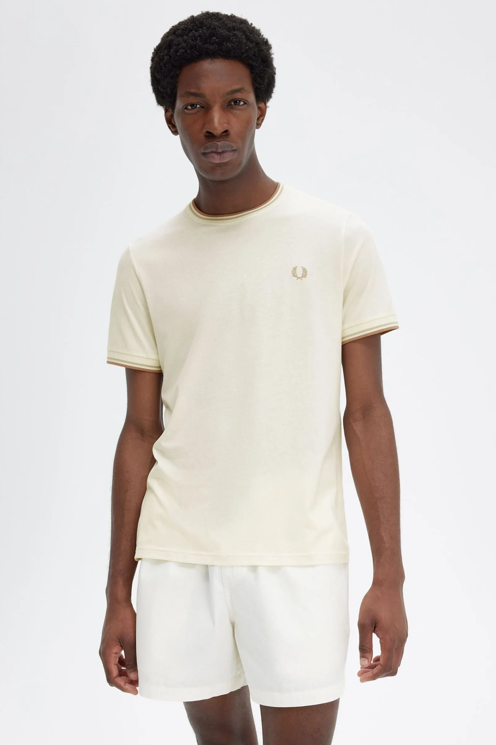 Fred Perry Twin Tipped SS Tee Ecru/Honeycomb