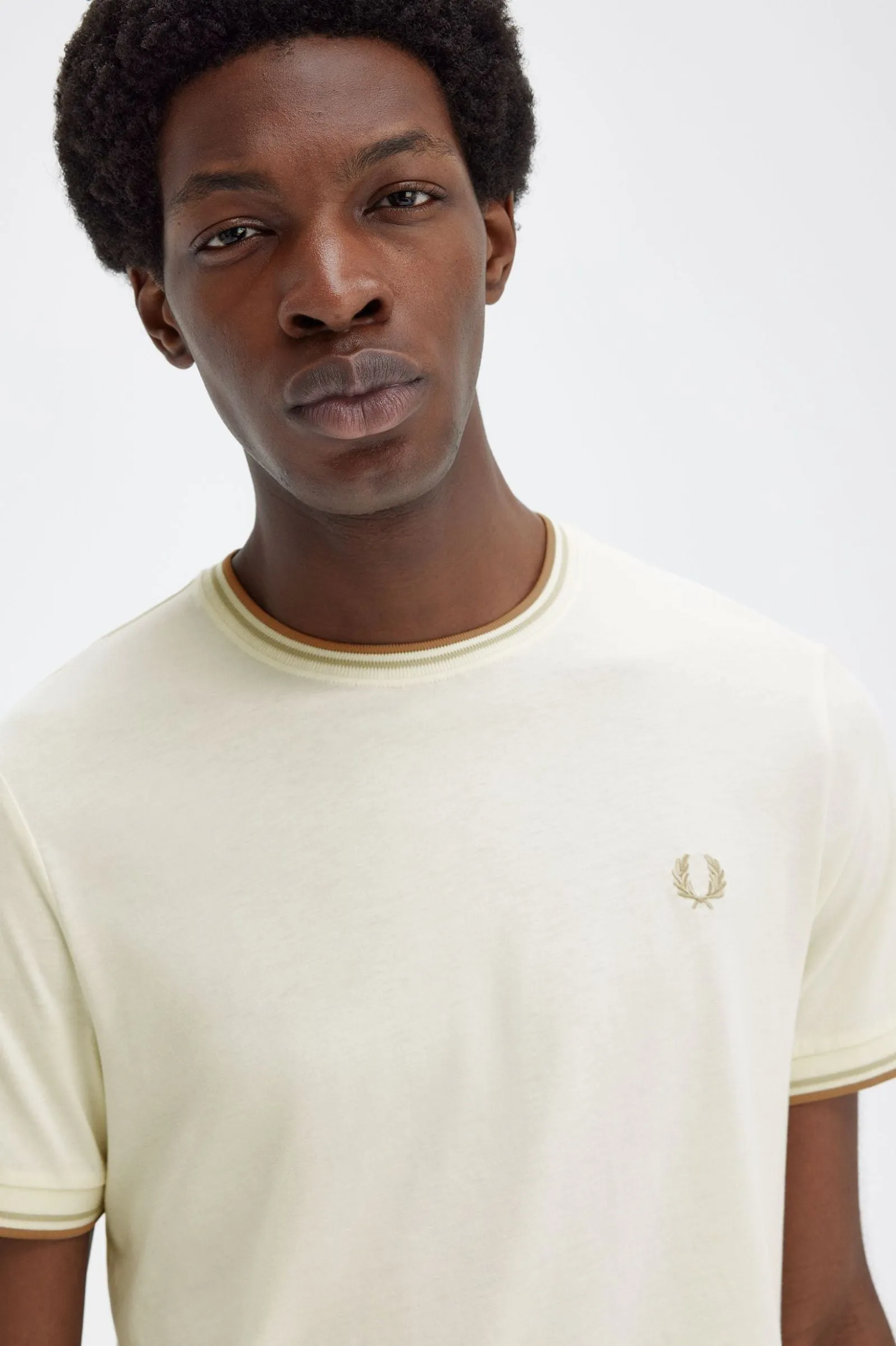Fred Perry Twin Tipped SS Tee Ecru/Honeycomb