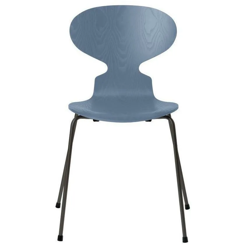 Fritz Hansen Ant™ Chair Dyed Ash Dusk Blue Bowl, Warm Graphite Base