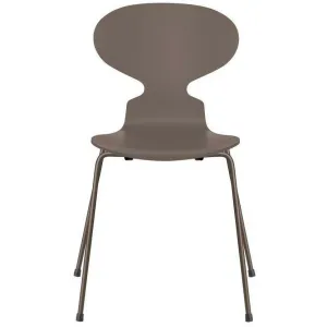 Fritz Hansen Ant™ Chair Lacquered Deep Clay Bowl, Brown Bronze Base