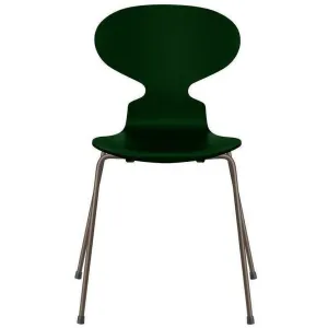 Fritz Hansen Ant™ Chair Lacquered Evergreen Bowl, Brown Bronze Base