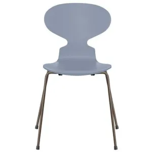 Fritz Hansen Ant™ Chair Lacquered Lavender Blue Bowl, Brown Bronze Base