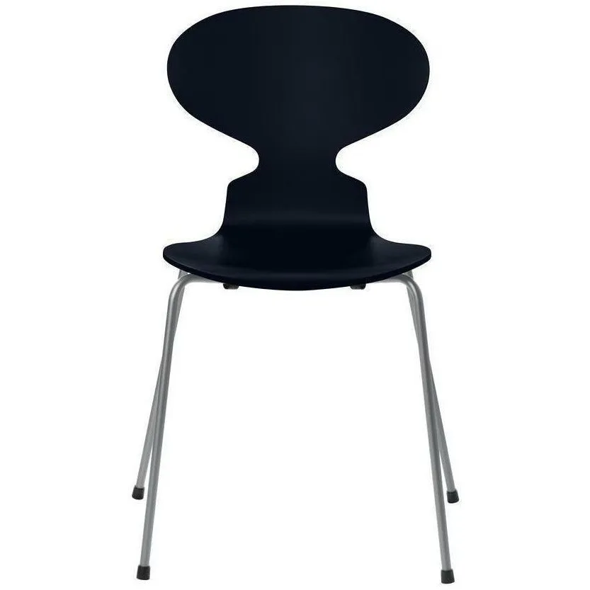 Fritz Hansen Ant™ Chair Lacquered Midnight Blue Shell, Silver Grey Base