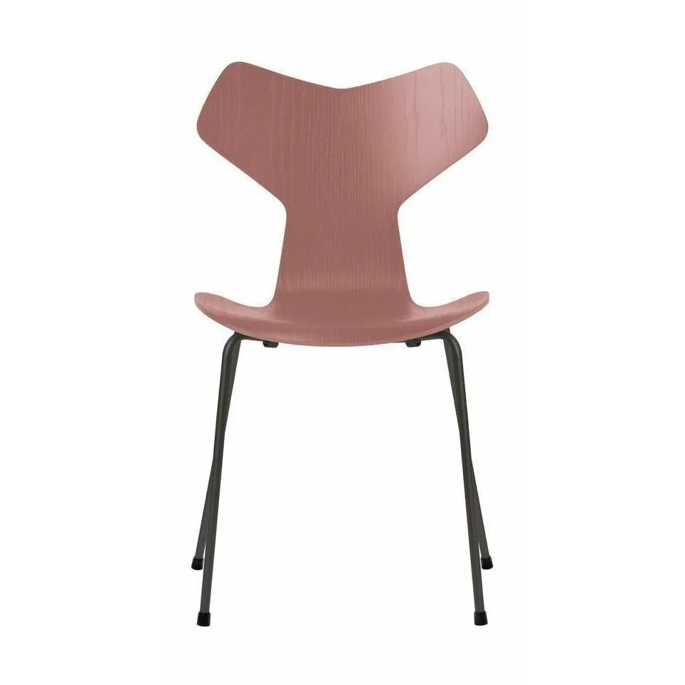 Fritz Hansen Grand Prix™ Chair Dyed Ash Wild Rose Bowl, Warm Graphite Base