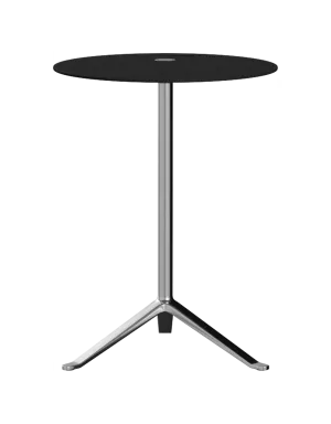 Fritz Hansen Ks12 Little Friend™ Table, Polished Aluminium/Black Laminate