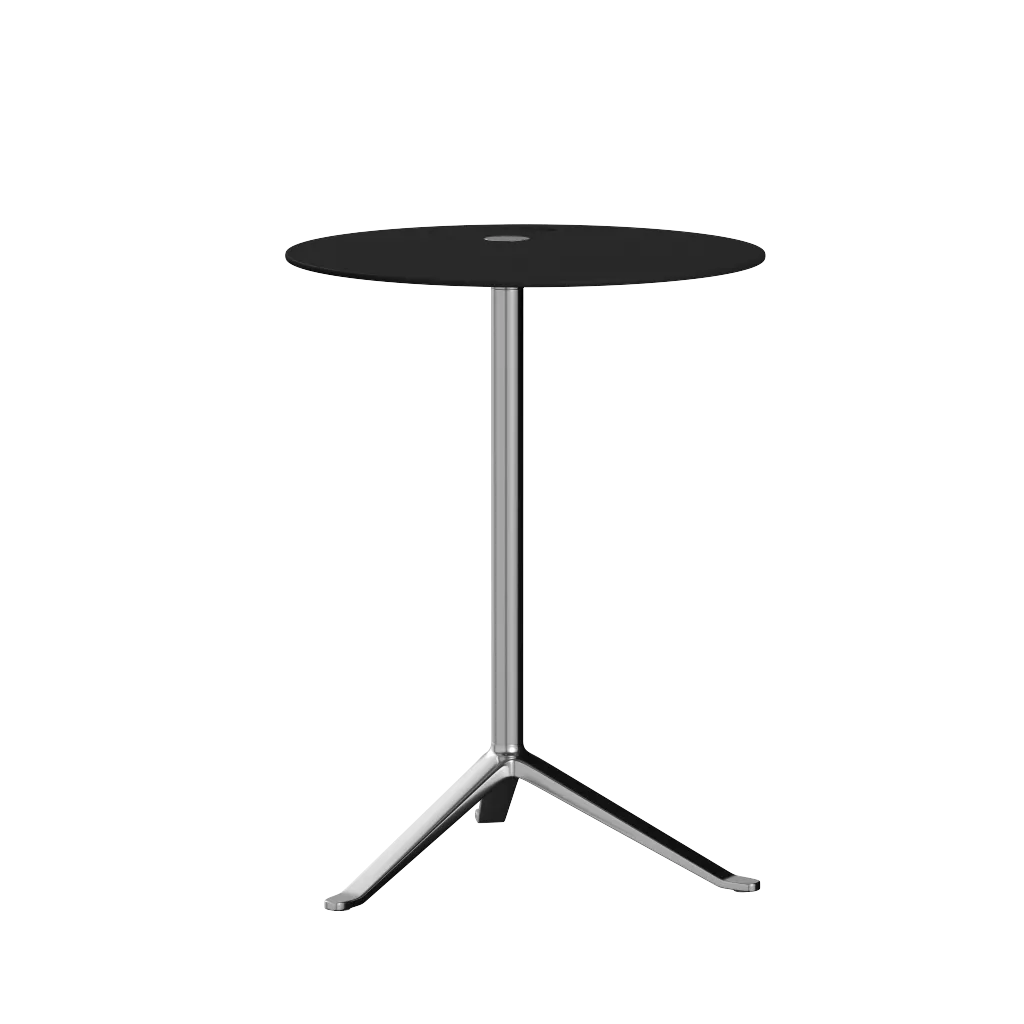 Fritz Hansen Ks12 Little Friend™ Table, Polished Aluminium/Black Laminate