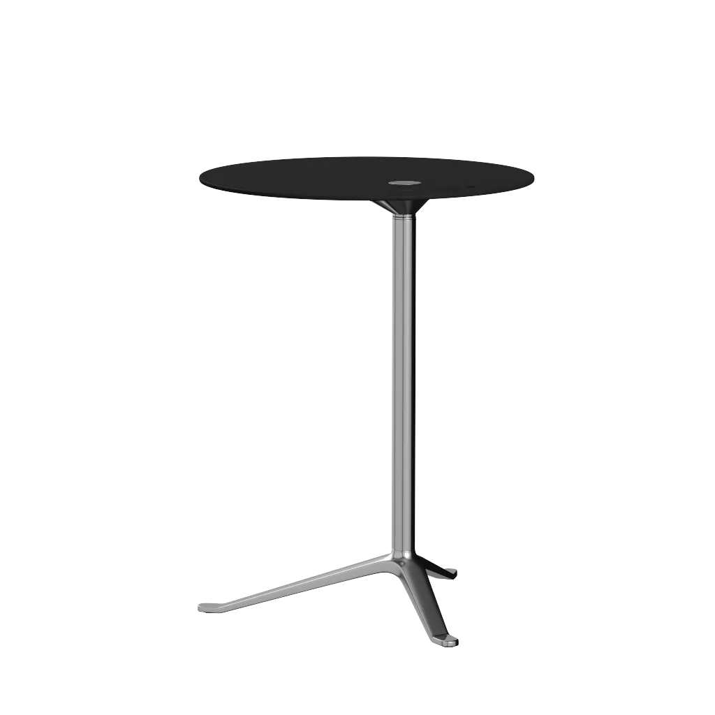 Fritz Hansen Ks12 Little Friend™ Table, Polished Aluminium/Black Laminate