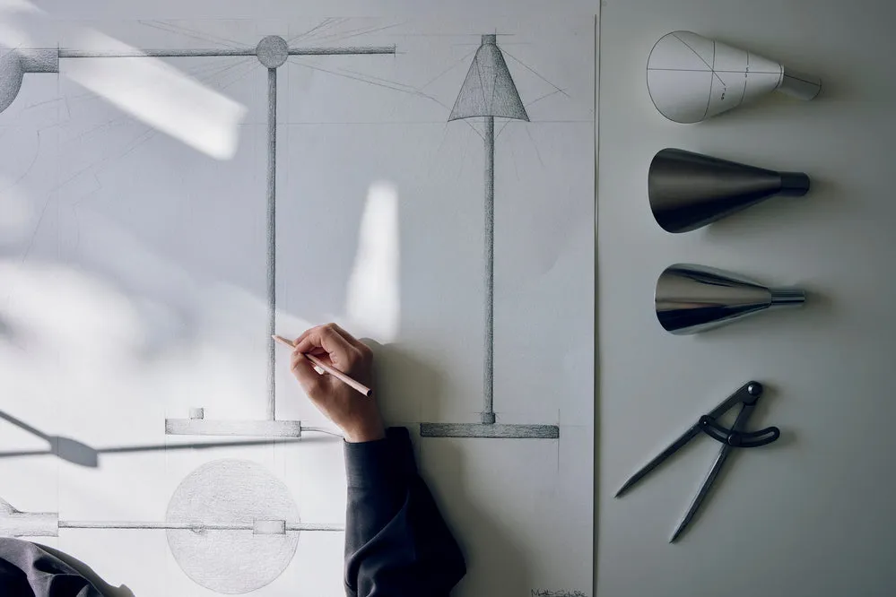 Fritz Hansen Ms011 Floor Lamp, Steel