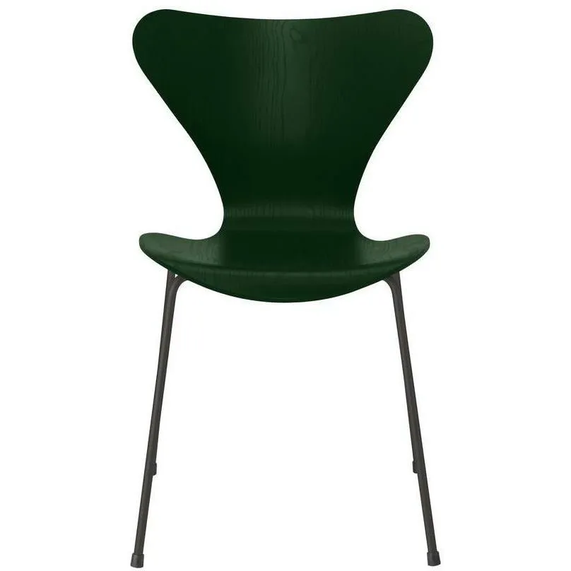 Fritz Hansen Series 7™ Chair Colored Ash Evergreen Bowl, Warm Graphite Base