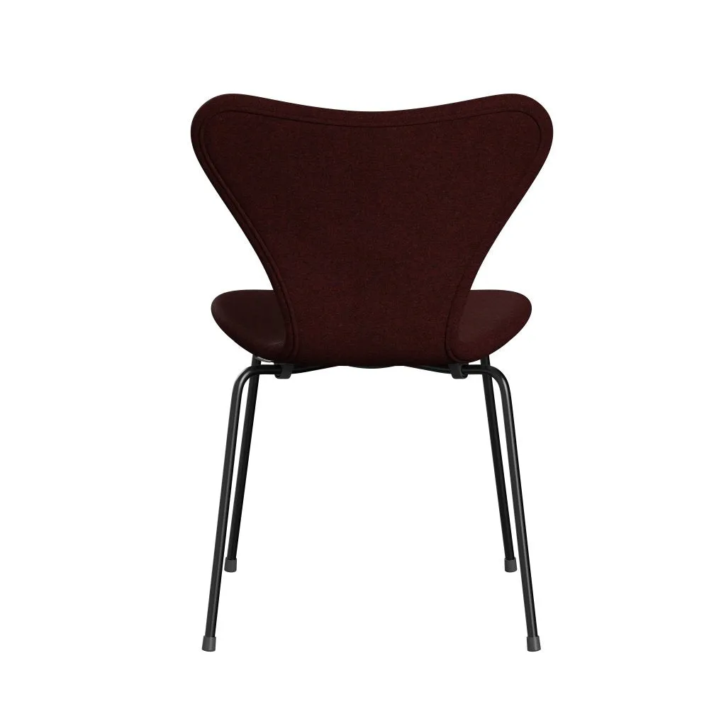 Fritz Hansen Series 7™ Chair Full Upholstery, Black/Divina Melange Burgundy