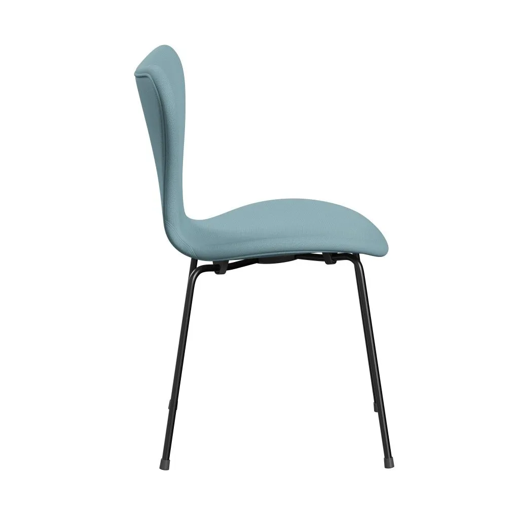 Fritz Hansen Series 7™ Chair Full Upholstery, Black/Fame Turquoise Light