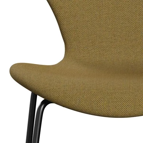 Fritz Hansen Series 7™ Chair Full Upholstery, Black/Re Wool Golden Yellow/Natural