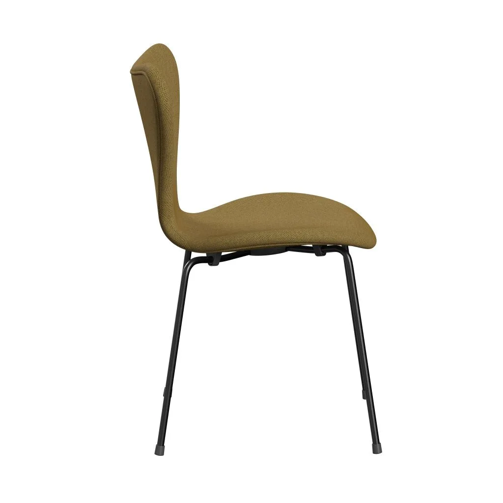 Fritz Hansen Series 7™ Chair Full Upholstery, Black/Re Wool Golden Yellow/Natural