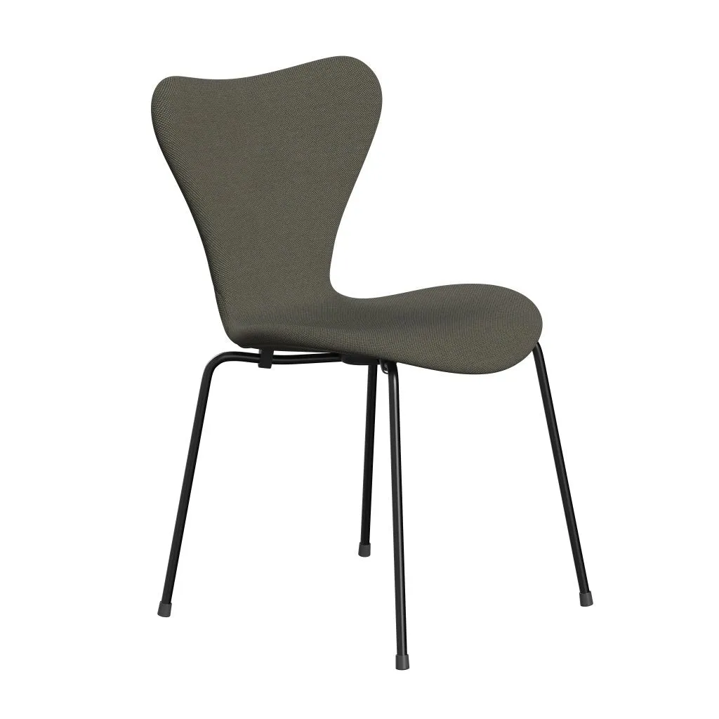 Fritz Hansen Series 7™ Chair Full Upholstery, Black/Steelcut Trio Grey/Green