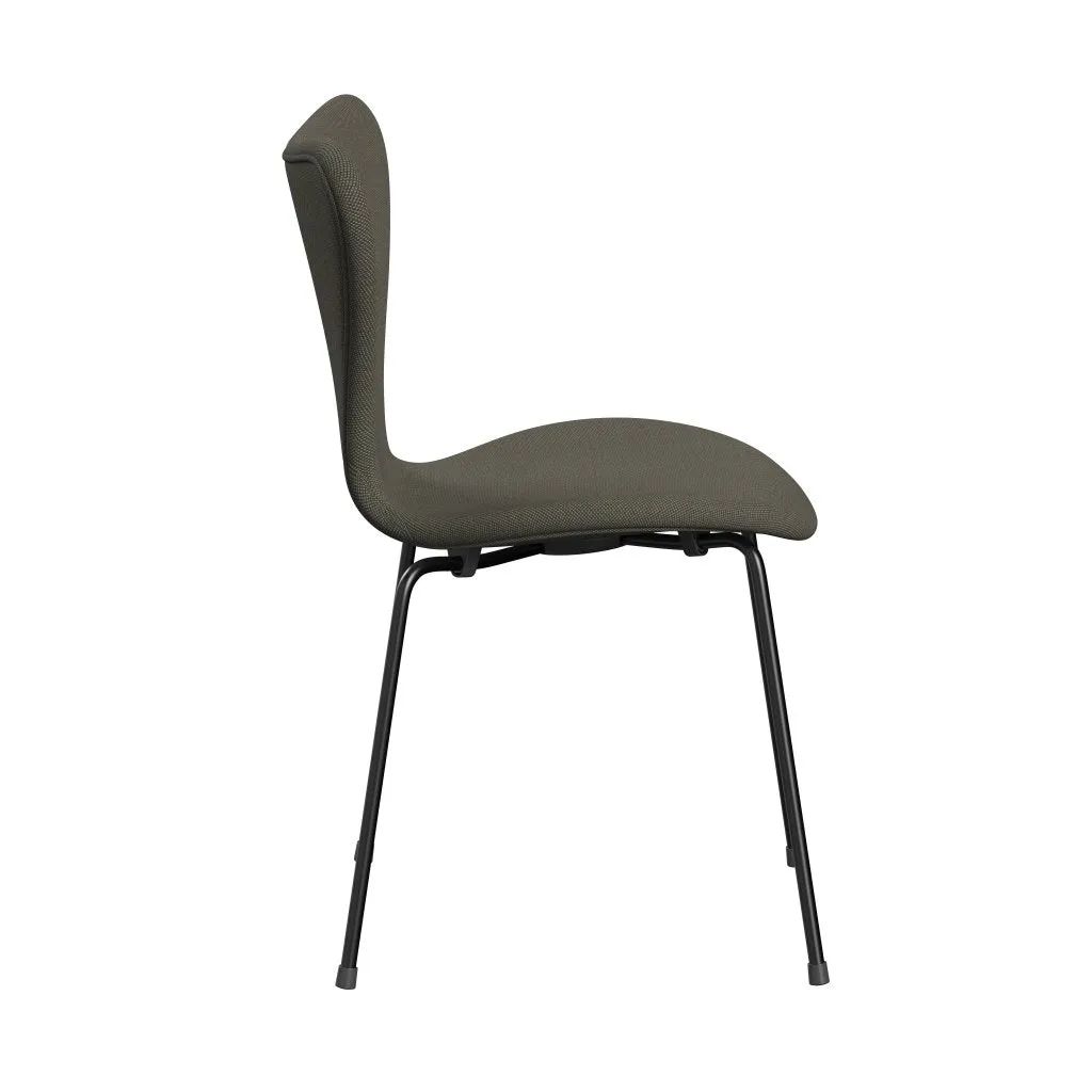 Fritz Hansen Series 7™ Chair Full Upholstery, Black/Steelcut Trio Grey/Green