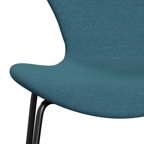 Fritz Hansen Series 7™ Chair Full Upholstery, Black/Steelcut Trio Turquoise
